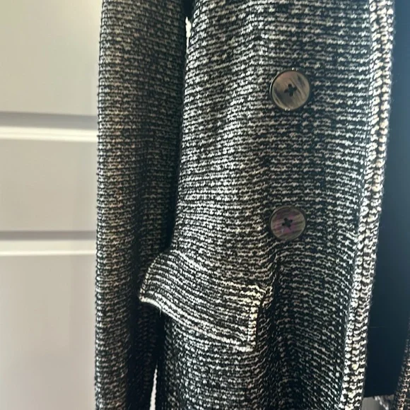 Chico’s Sweater Jacket Blazer Cardigan. Black & White. Size 1 - Picture 3 of 6